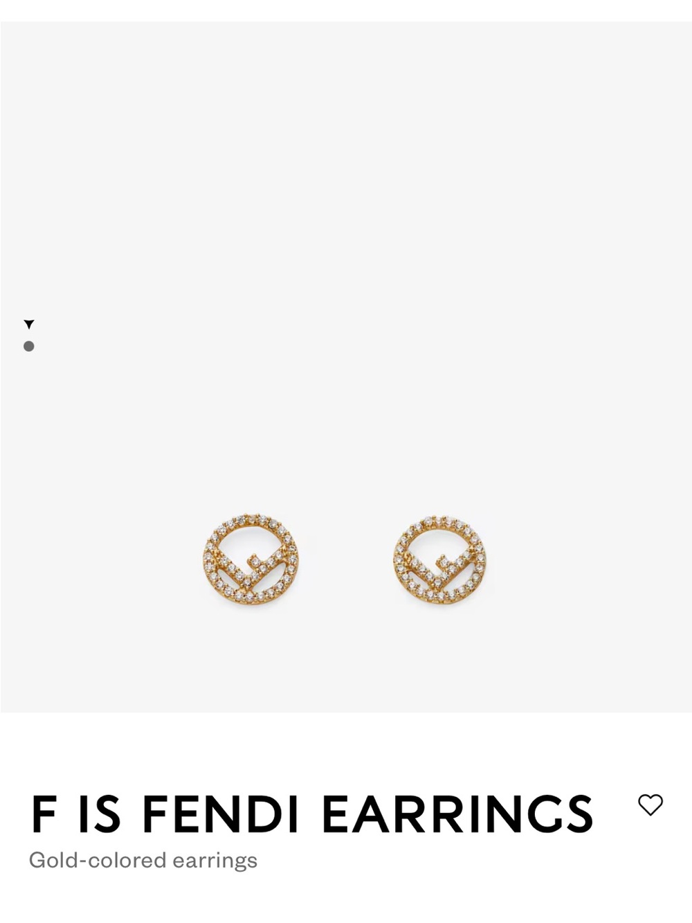 Fendi Gold Crystal-Embellished Circle Logo Stud Earrings